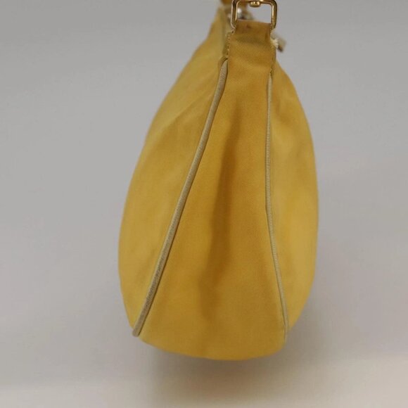 PRADA Shoulder Bag Nylon Leather Yellow Gold Auth 102786 - Picture 6 of 16